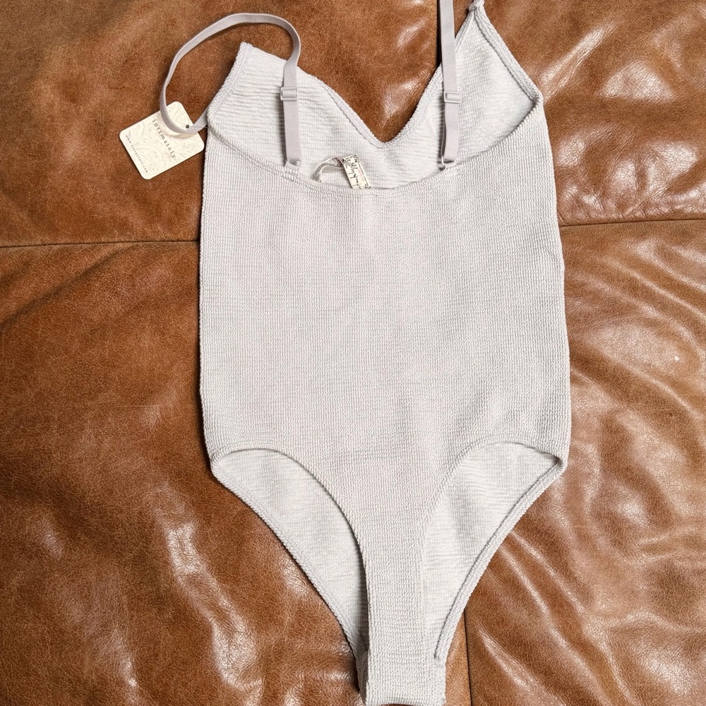 FREE PEOPLE Intimately The Rib - Reach for Bodysuit Moon Rock L-XL NEW W Tags - Picture 6 of 11
